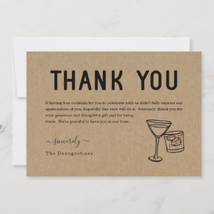 Funny Free Cocktails Thank You Card
