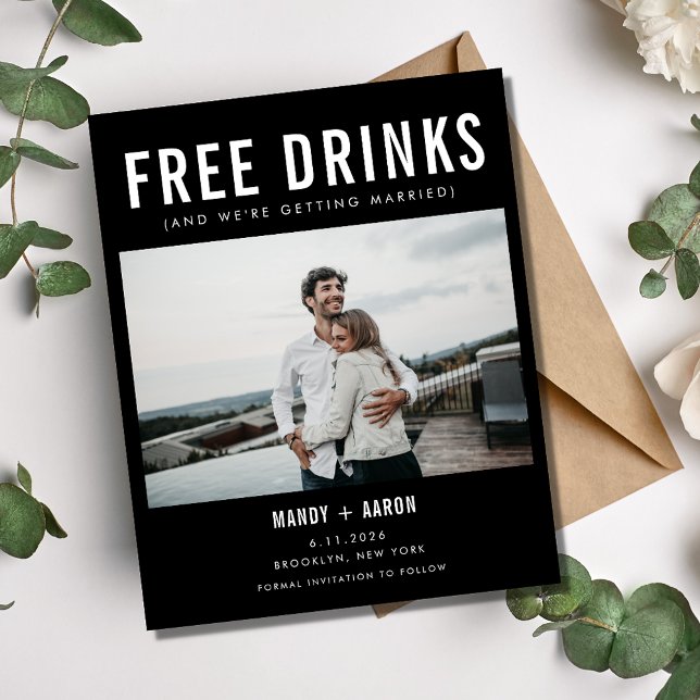 Funny Free Drinks Budget Save the Date (Creator Uploaded)