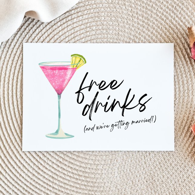 Funny Free Drinks Budget Wedding Save the Date Announcement Postcard (Creator Uploaded)