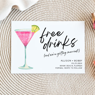 Funny Free Drinks Modern Photo Wedding Save The Date