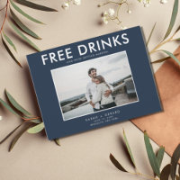 Funny Free Drinks Navy Wedding Save the Dates