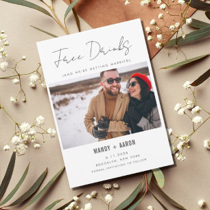 Funny Free Drinks Photo Wedding  Save The Date