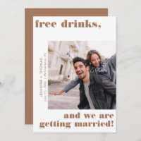 Funny Free Drinks Terra Cotta Save the Date