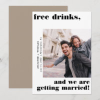 Funny Free Drinks Typography Save the Date Desert