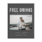 Funny Free Drinks Wedding Grey Save the Dates