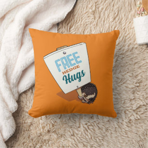 Funny Free Hedge Hugs Cute Hedgehog Cartoon Cushion