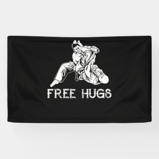 Funny Free Hugs Brazilian Jiu-Jitsu MMA BJJ Banner