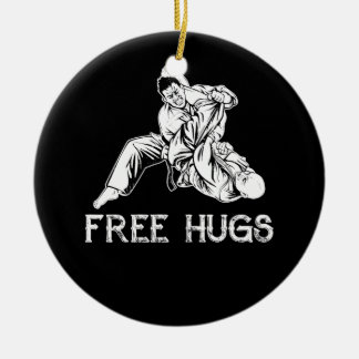 Funny Free Hugs Brazilian Jiu-Jitsu MMA BJJ Ceramic Ornament