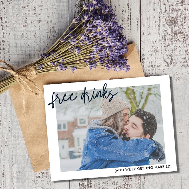 Funny Free Photo Wedding Save the Date Announcement Postcard (Funny Free Photo Wedding Save the Date)