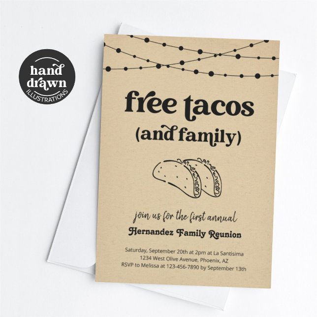 Funny Free Tacos and a Family Reunion Invitation (Creator Uploaded)