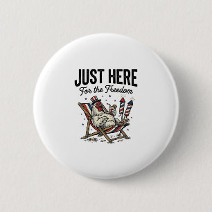 Funny Freedom Rooster Vintage Patriotic Shirt_1 6 Cm Round Badge