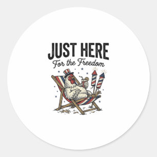 Funny Freedom Rooster Vintage Patriotic Shirt_1 Classic Round Sticker