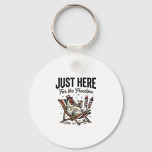 Funny Freedom Rooster Vintage Patriotic Shirt_1 Key Ring
