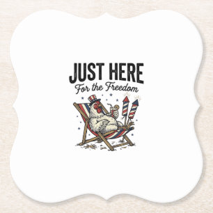 Funny Freedom Rooster Vintage Patriotic Shirt_1 Paper Coaster