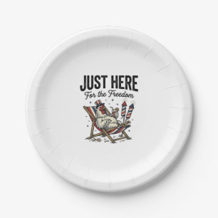 Funny Freedom Rooster Vintage Patriotic Shirt_1 Paper Plate