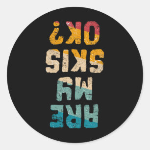 Funny Freestyle Skier Are My Skis Ok Winter Mounta Classic Round Sticker