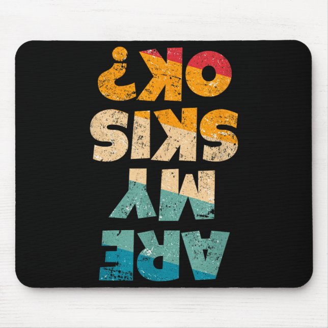 Funny freestyle skier are skis ok_ winter mountain mouse pad (Front)