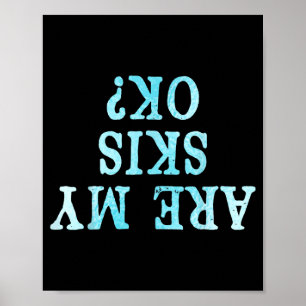 Funny freestyle skier are skis ok_ winter mountain poster