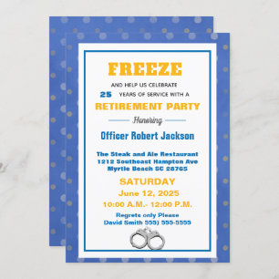 Funny Freeze Police Officer Retirement Party Invitation