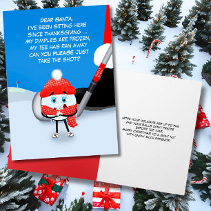 Funny Freezing Golf Ball Christmas Card