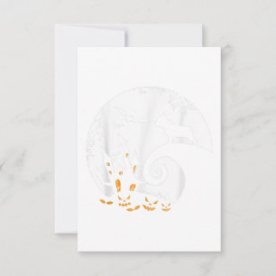 Funny French Bulldog And Moon Halloween Costume RSVP Card