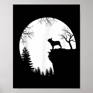 Funny French Bulldog And Moon Halloween Dog Lover  Poster