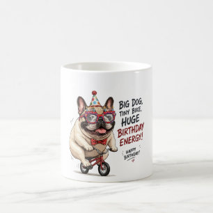 Funny French Bulldog Birthday Bicycle Party Coffee Mug