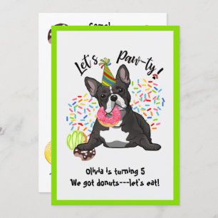 Funny French Bulldog  Birthday Party Invite
