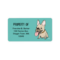 Funny French Bulldog Cartoon Dog Property Labels