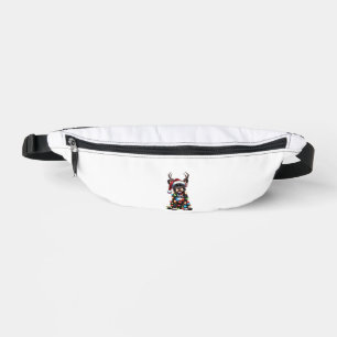 Funny French Bulldog Christmas Santa Hat Light Rei Bum Bags