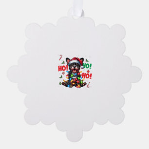 Funny French Bulldog Christmas Santa Hat Lights HO Tree Decoration Card