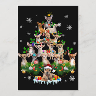 Funny French Bulldog Christmas Tree Invitation