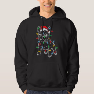 Funny French Bulldog Dog Christmas Light Tree Xmas Hoodie