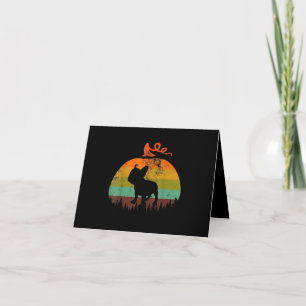 Funny French Bulldog Dog Pumpkin Halloween Costume Card
