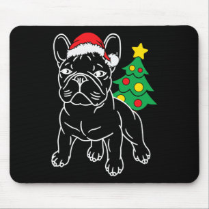 Funny French Bulldog Dog Puppy Christmas Tree Xmas Mouse Pad