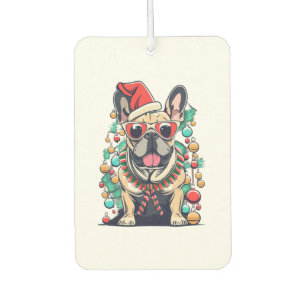 Funny French Bulldog Dog Tree Christmas Lights Xma Car Air Freshener