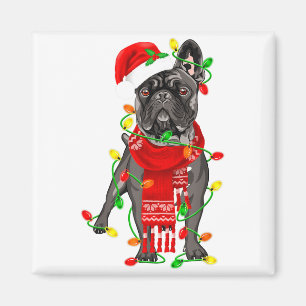 Funny French Bulldog Dog Tree Christmas Lights Xma Magnet