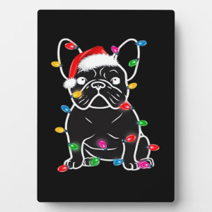Funny French Bulldog Dog Tree Christmas Lights Xma Plaque