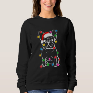 Funny French Bulldog Dog Tree Christmas Lights Xma Sweatshirt