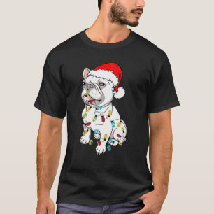Funny French Bulldog Dog Tree Christmas Lights Xma T-Shirt