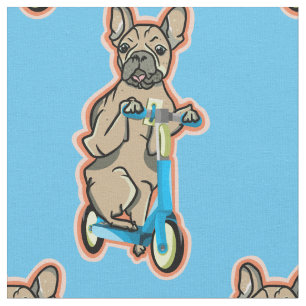 Funny French bulldog Fabric