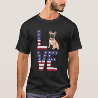 Funny French Bulldog Face Bulldog 4Th Of July Dog  T-Shirt