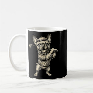 Funny French Bulldog Golf Player Sports Vintage Coffee Mug
