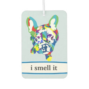 Funny French Bulldog Illustration Car Air Freshener