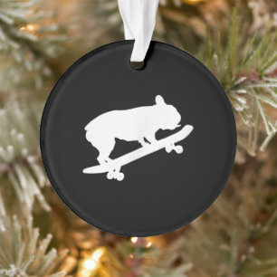 Funny French Bulldog On Skateboard Art Boys Men Ornament
