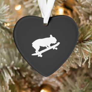 Funny French Bulldog On Skateboard Art Boys Men Ornament