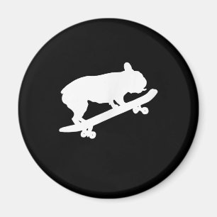 funny french bulldog on skateboard gift magnet