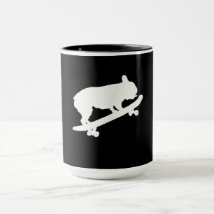 funny french bulldog on skateboard gift mug