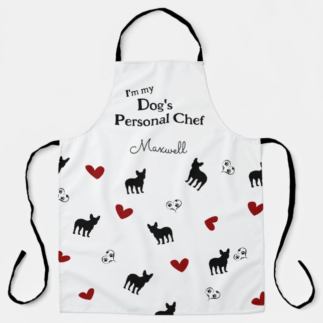Funny French Bulldog Pattern Personalised Apron (Front)