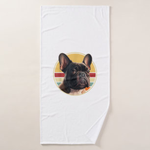 Funny French Bulldog Retro Outfits Clothes Cute Fr Bath Towel